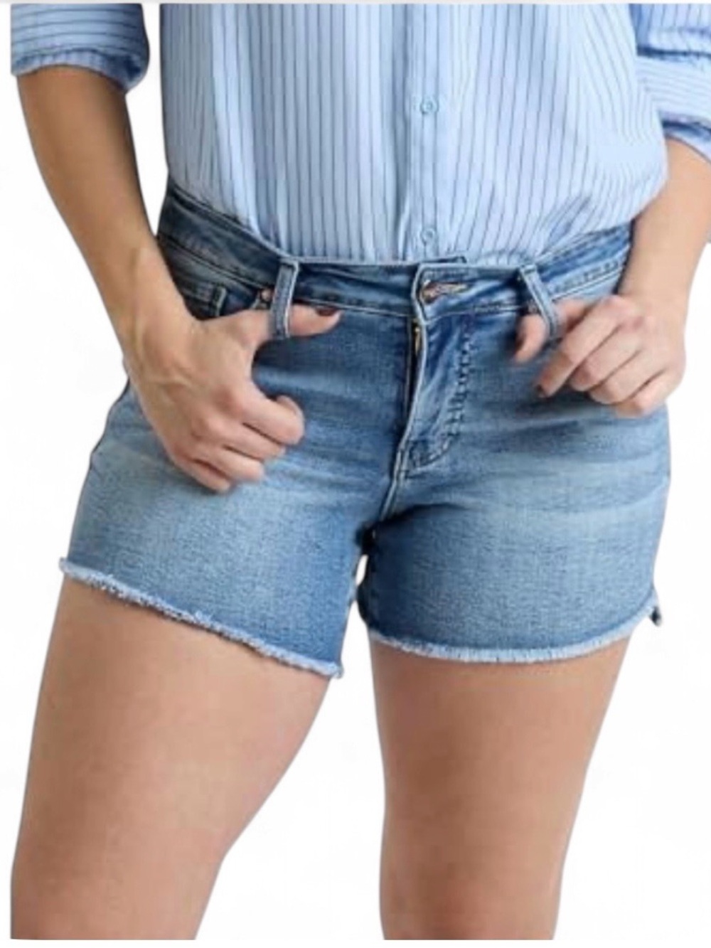 Royalty For Me Light Wash Denim Cutoff Shorts
